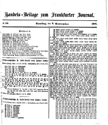 Frankfurter Journal Samstag 8. September 1877