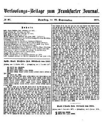 Frankfurter Journal Samstag 22. September 1877