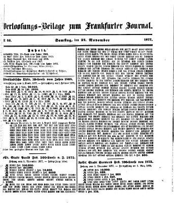 Frankfurter Journal Samstag 24. November 1877