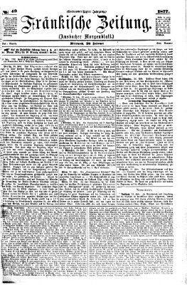 Fränkische Zeitung (Ansbacher Morgenblatt) Mittwoch 28. Februar 1877