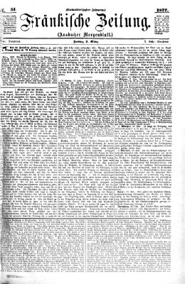 Fränkische Zeitung (Ansbacher Morgenblatt) Freitag 2. März 1877