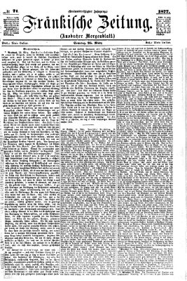 Fränkische Zeitung (Ansbacher Morgenblatt) Sonntag 25. März 1877