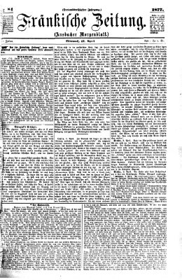 Fränkische Zeitung (Ansbacher Morgenblatt) Mittwoch 11. April 1877