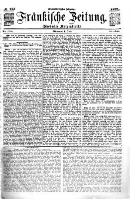 Fränkische Zeitung (Ansbacher Morgenblatt) Mittwoch 4. Juli 1877