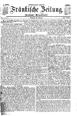 Fränkische Zeitung (Ansbacher Morgenblatt) Samstag 11. August 1877