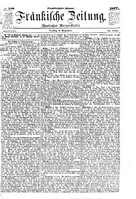 Fränkische Zeitung (Ansbacher Morgenblatt) Dienstag 4. September 1877