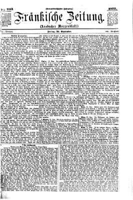 Fränkische Zeitung (Ansbacher Morgenblatt) Freitag 21. September 1877