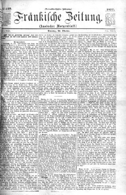 Fränkische Zeitung (Ansbacher Morgenblatt) Sonntag 21. Oktober 1877