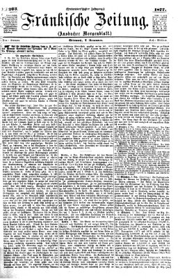 Fränkische Zeitung (Ansbacher Morgenblatt) Mittwoch 7. November 1877