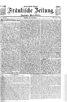 Fränkische Zeitung (Ansbacher Morgenblatt) Samstag 24. November 1877