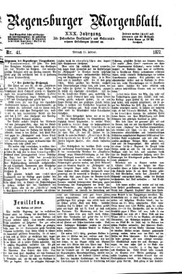Regensburger Morgenblatt Mittwoch 21. Februar 1877