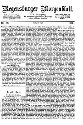 Regensburger Morgenblatt Samstag 25. August 1877