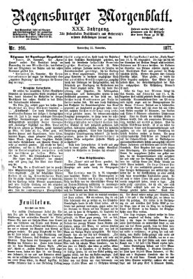Regensburger Morgenblatt Donnerstag 22. November 1877