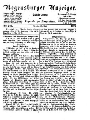 Regensburger Anzeiger Sonntag 29. Juli 1877