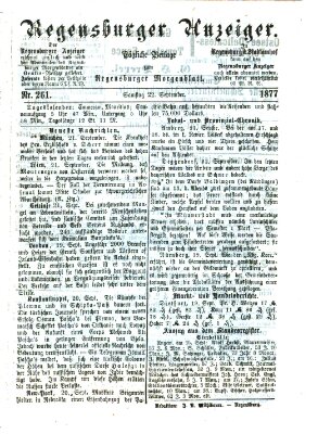 Regensburger Anzeiger Samstag 22. September 1877