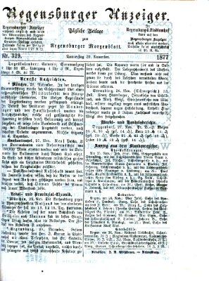 Regensburger Anzeiger Donnerstag 29. November 1877