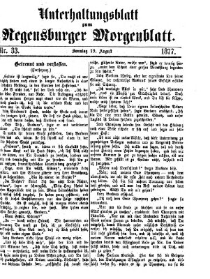 Regensburger Morgenblatt Sonntag 19. August 1877