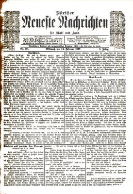 Fürther neueste Nachrichten für Stadt und Land (Fürther Abendzeitung) Mittwoch 14. Februar 1877