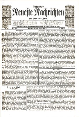 Fürther neueste Nachrichten für Stadt und Land (Fürther Abendzeitung) Freitag 23. März 1877
