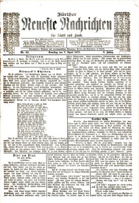 Fürther neueste Nachrichten für Stadt und Land (Fürther Abendzeitung) Samstag 7. April 1877