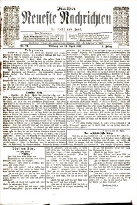 Fürther neueste Nachrichten für Stadt und Land (Fürther Abendzeitung) Mittwoch 18. April 1877