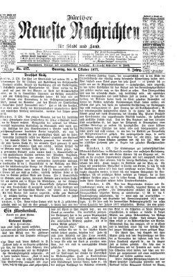 Fürther neueste Nachrichten für Stadt und Land (Fürther Abendzeitung) Samstag 6. Oktober 1877