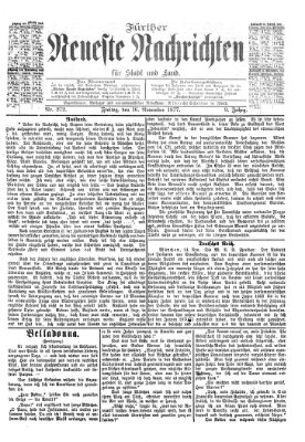 Fürther neueste Nachrichten für Stadt und Land (Fürther Abendzeitung) Freitag 16. November 1877