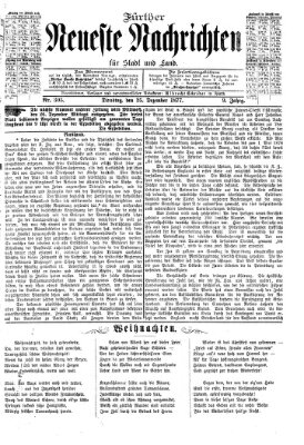 Fürther neueste Nachrichten für Stadt und Land (Fürther Abendzeitung) Dienstag 25. Dezember 1877