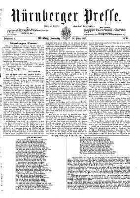 Nürnberger Presse Donnerstag 22. März 1877