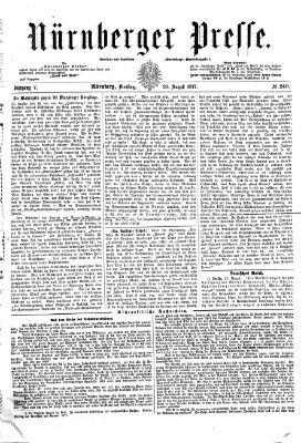 Nürnberger Presse Dienstag 28. August 1877