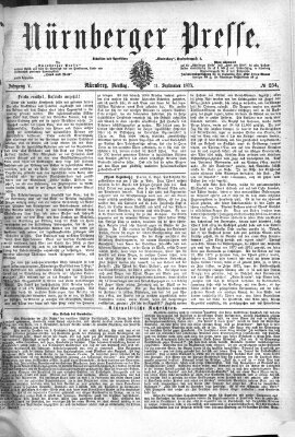 Nürnberger Presse Dienstag 11. September 1877