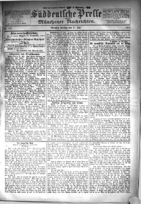 Süddeutsche Presse und Münchener Nachrichten (Süddeutsche Presse) Freitag 27. Juli 1877