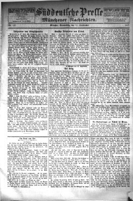 Süddeutsche Presse und Münchener Nachrichten (Süddeutsche Presse) Donnerstag 13. September 1877