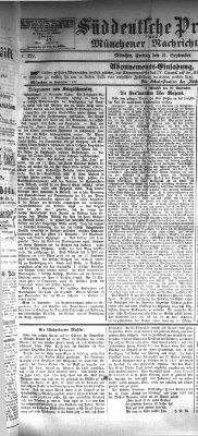 Süddeutsche Presse und Münchener Nachrichten (Süddeutsche Presse) Freitag 21. September 1877
