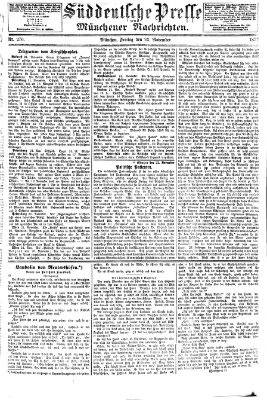 Süddeutsche Presse und Münchener Nachrichten (Süddeutsche Presse) Freitag 23. November 1877