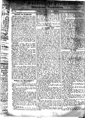 Süddeutsche Presse und Münchener Nachrichten (Süddeutsche Presse) Donnerstag 6. Dezember 1877