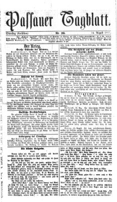Passauer Tagblatt Dienstag 14. August 1877
