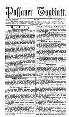 Passauer Tagblatt Mittwoch 22. August 1877