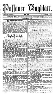 Passauer Tagblatt Donnerstag 22. November 1877