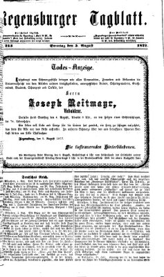 Regensburger Tagblatt Sonntag 5. August 1877