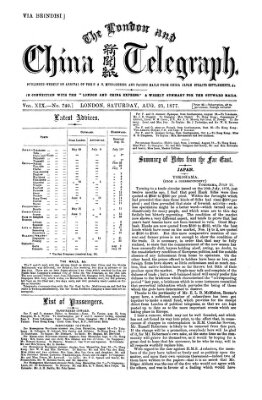 The London and China telegraph Samstag 25. August 1877