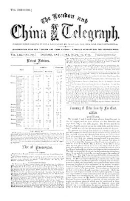 The London and China telegraph Samstag 22. September 1877