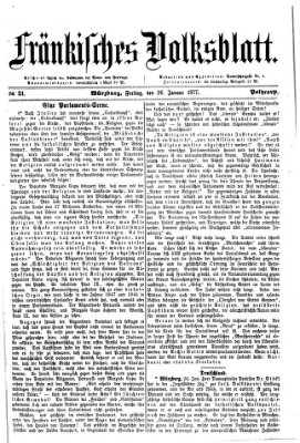 Fränkisches Volksblatt Freitag 26. Januar 1877