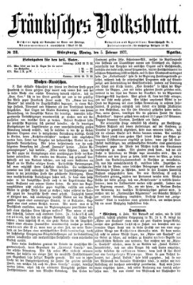 Fränkisches Volksblatt Montag 5. Februar 1877