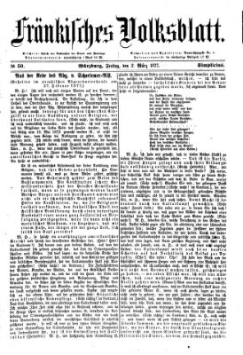 Fränkisches Volksblatt Freitag 2. März 1877