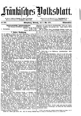 Fränkisches Volksblatt Mittwoch 2. Mai 1877