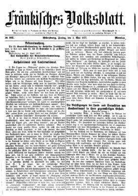 Fränkisches Volksblatt Freitag 4. Mai 1877