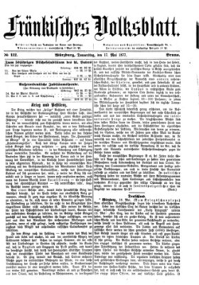 Fränkisches Volksblatt Donnerstag 17. Mai 1877