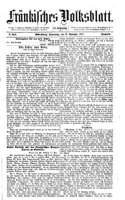 Fränkisches Volksblatt Donnerstag 15. November 1877