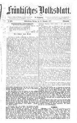 Fränkisches Volksblatt Freitag 16. November 1877